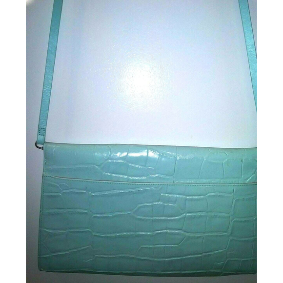 Vintage Women's Borsetta Milano Leather Blue Shoulder Bag Crossbody Luxury Purse - Picture 4 of 4